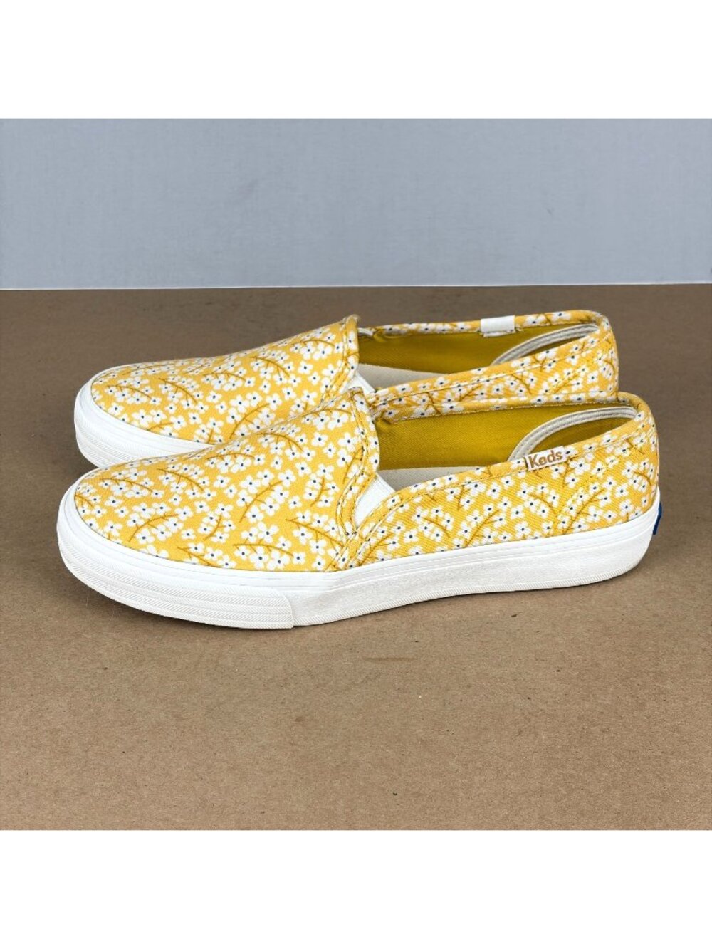 Keds Double Decker Floral Slip On Sneakers Womens 7 Yellow White Casual Platform